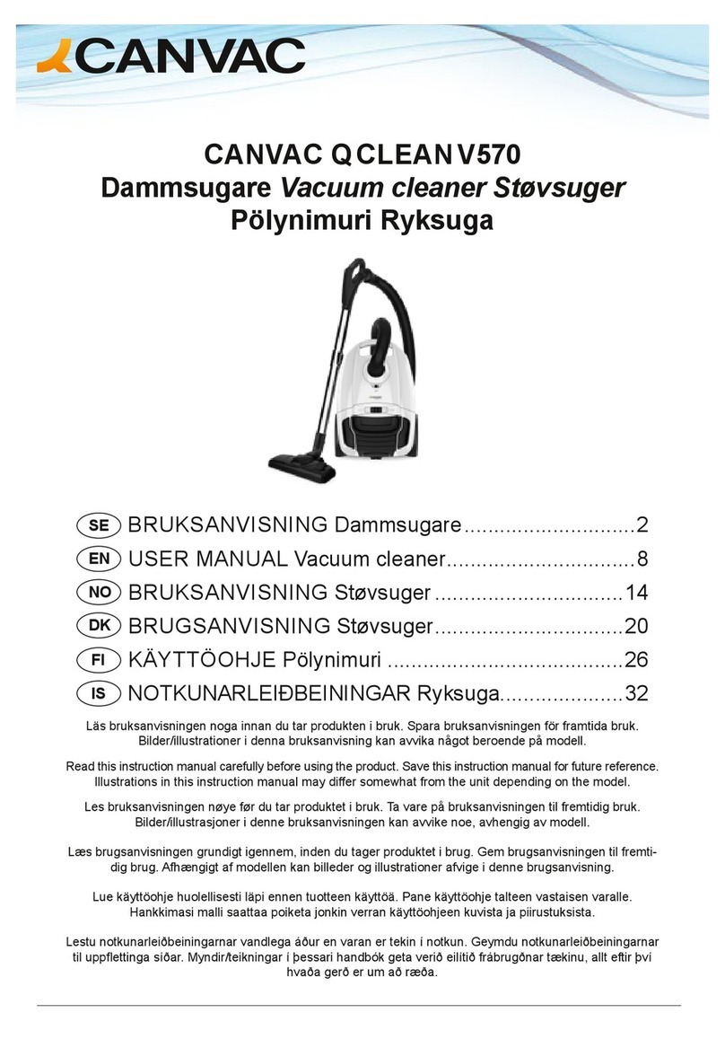 CANVAC QCLEANV570 user manual