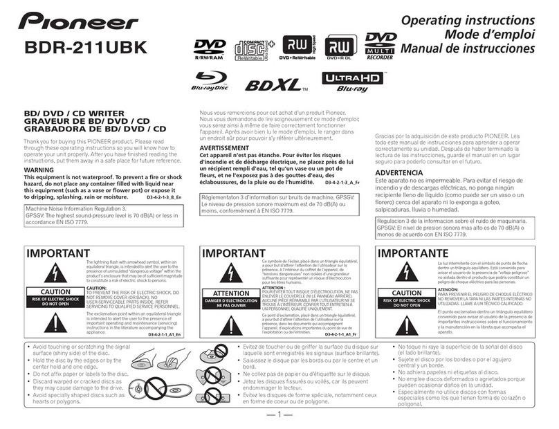 Pioneer BDR-211UBK User manual
