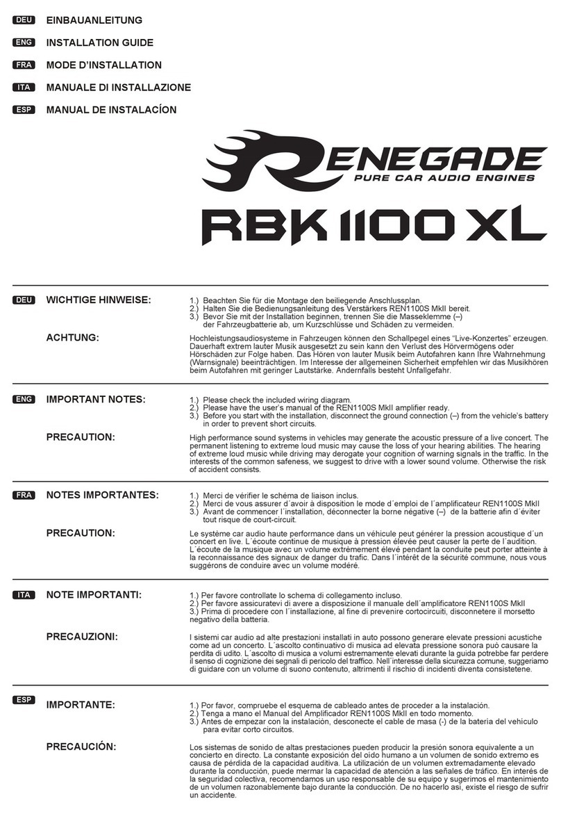 Renegade RBK 1100XL installation guide