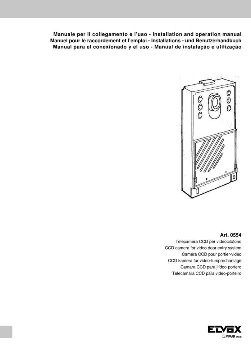 Vimar Elvox 0554 Installation and operation manual