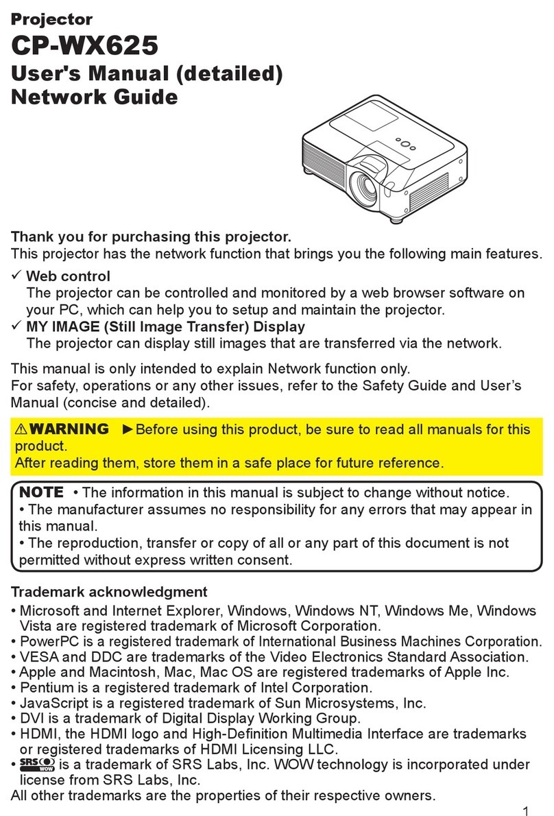 Hitachi CP-WX625W User manual Hitachi CP-WX625W User manual