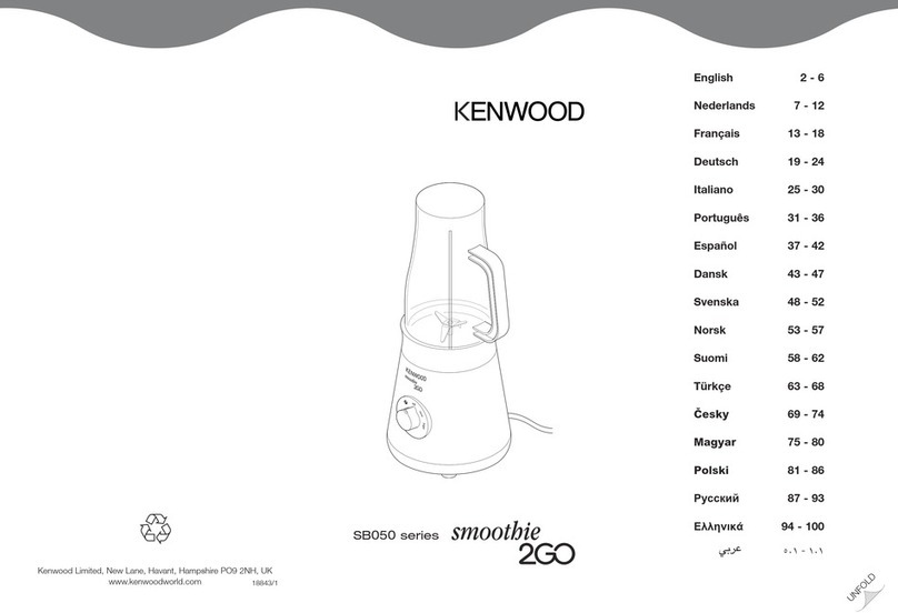 Kenwood Smoothie 2GO SB055WG User manual