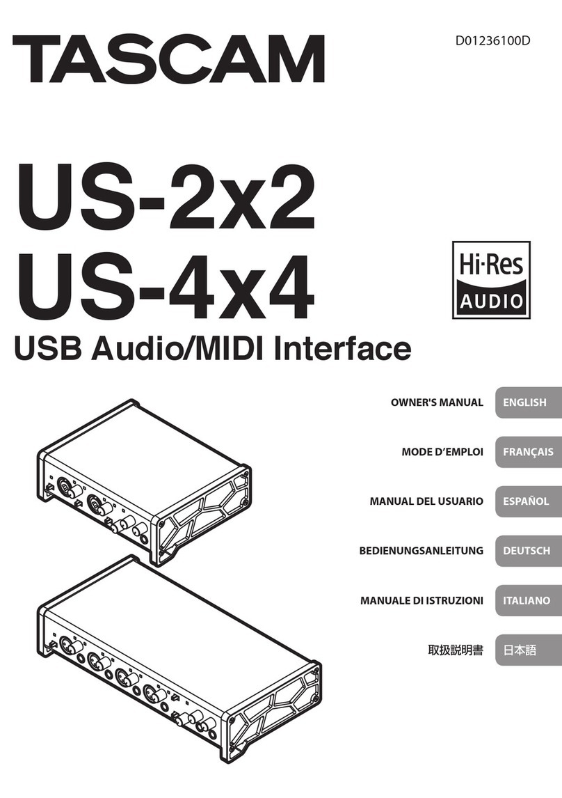 Tascam us-4x4 owner's manual