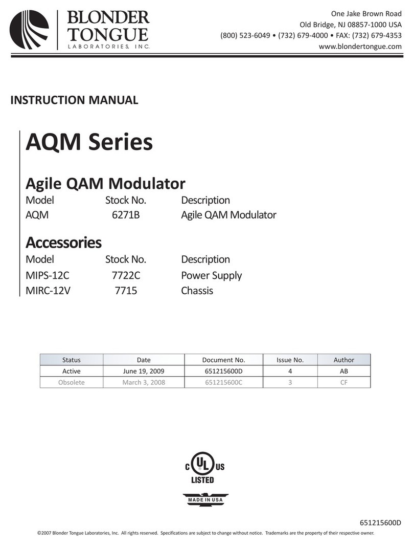 Blonder tongue AQM Series instruction manual