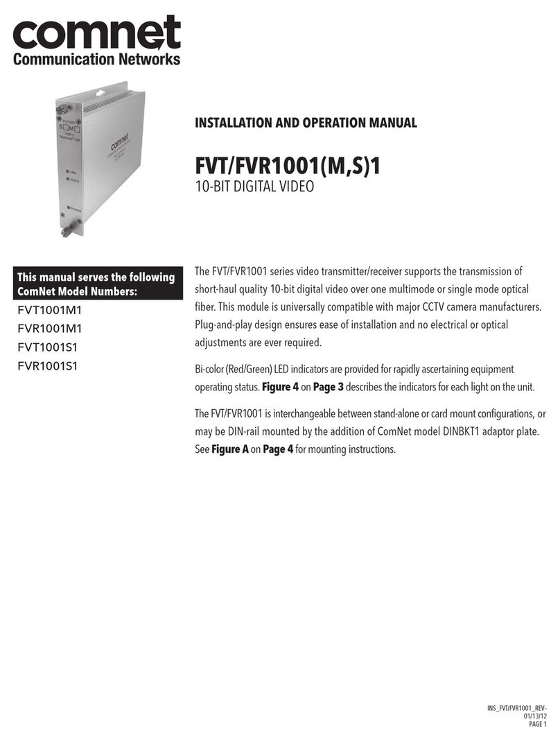 Comnet FVT1001 Series Installation and operation manual