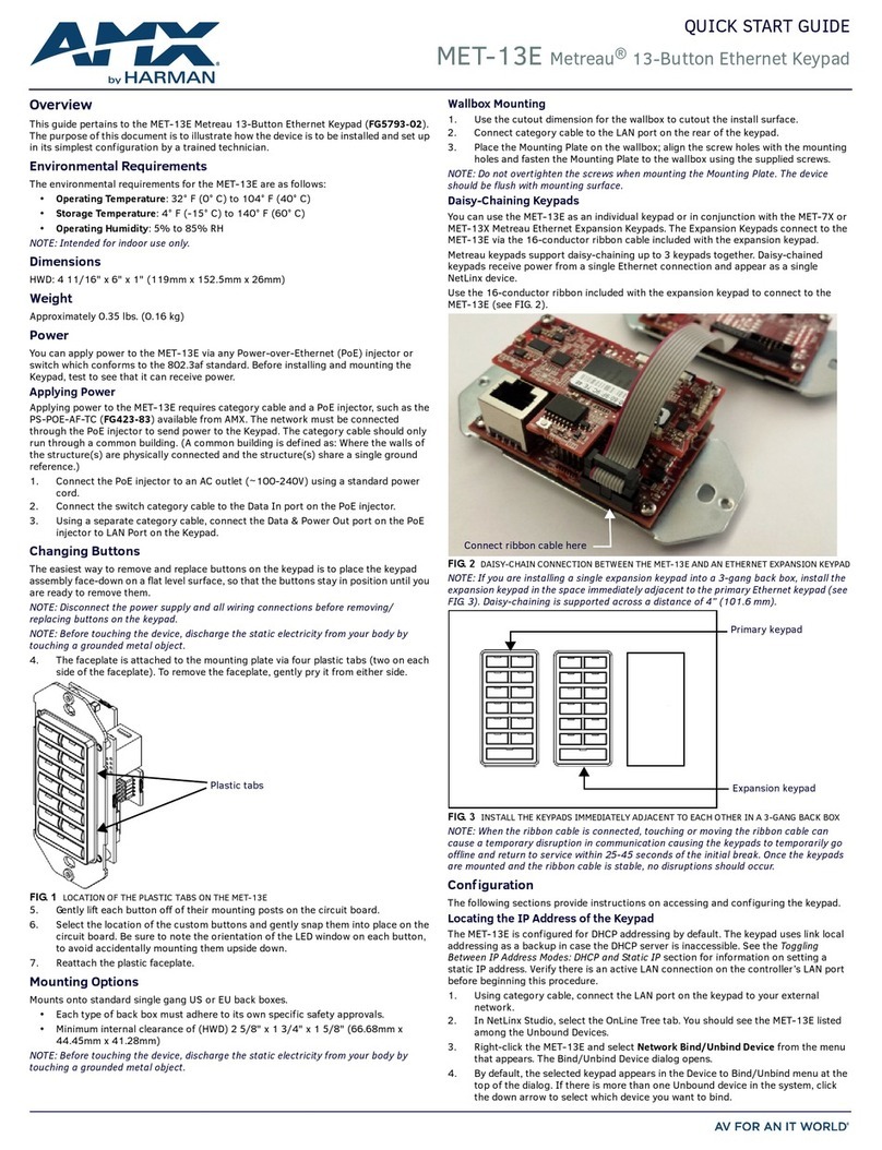 Harman AMX MET-13E User manual