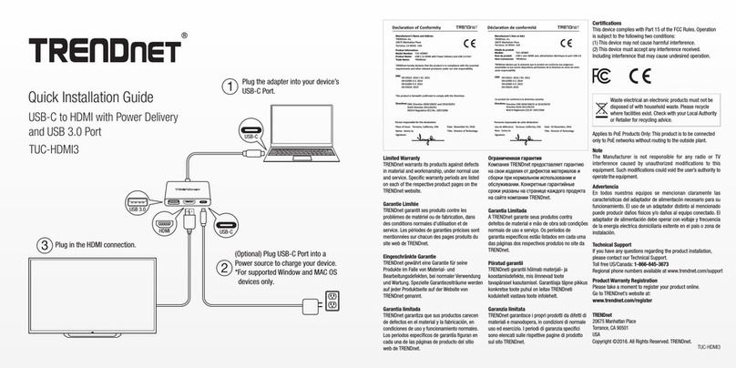 TRENDnet TUC-HDMI3 User manual TRENDnet TUC-HDMI3 User manual