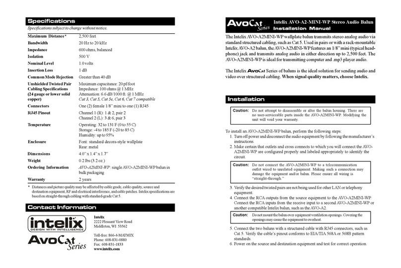 Intelix AVO-A2-MINI-WP User manual