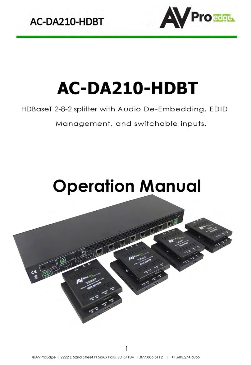 AVPro Edge AC-DA210-HDBT-KIT Operation manual