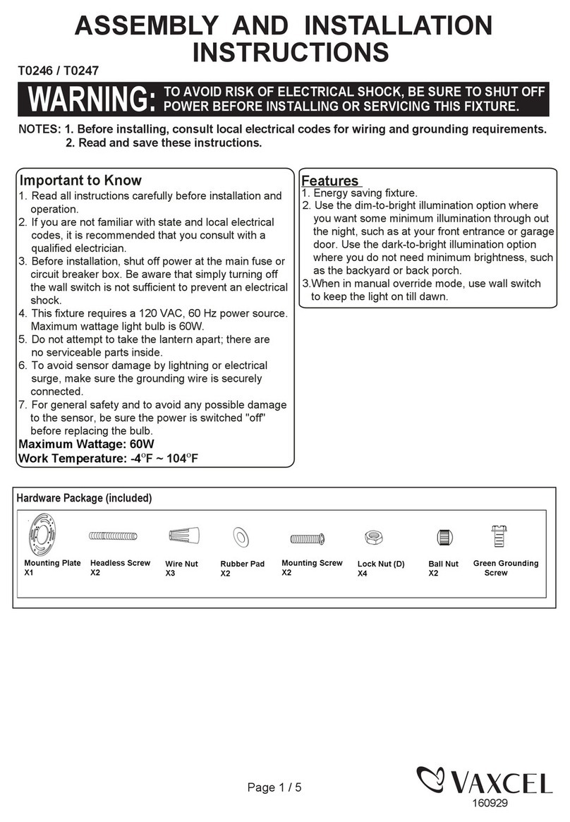 Vaxcel T0246 Instruction manual