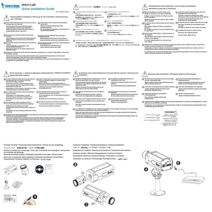 Vivotek IP9171-HP Quick installation guide