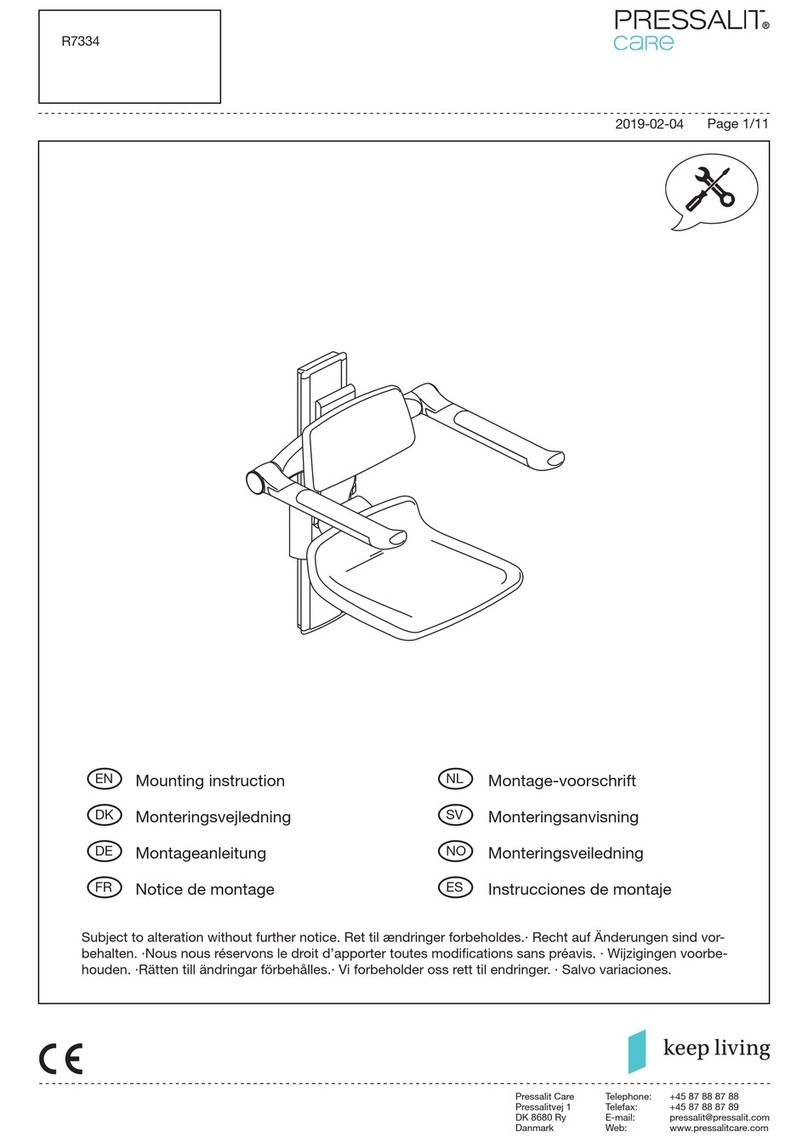 Pressalit Care PLUS R7334 Mounting instruction