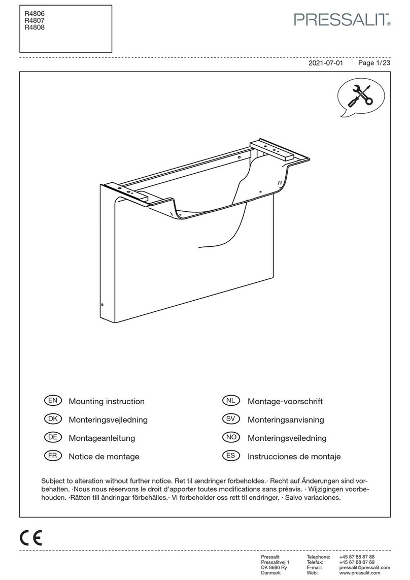 Pressalit Care R4807 Mounting instruction Pressalit Care R4807 Mounting instruction