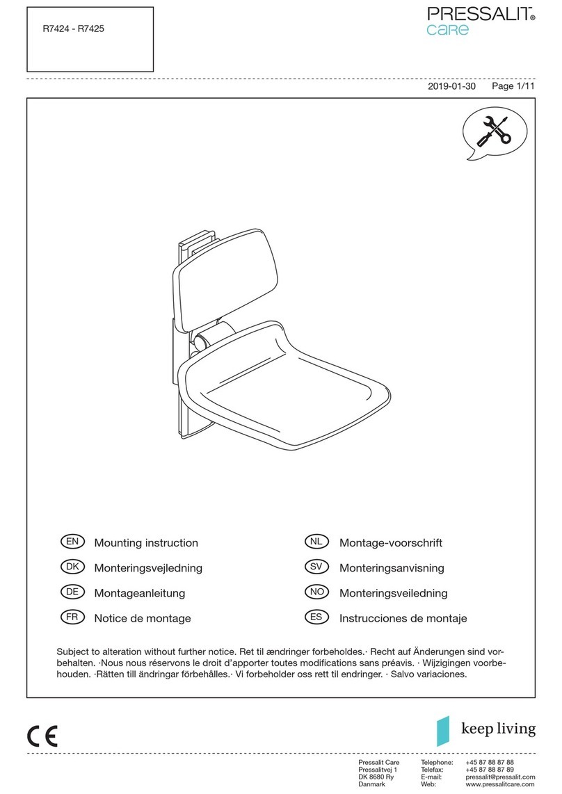 Pressalit Care PLUS R7424 Mounting instruction Pressalit Care PLUS R7424 Mounting instruction