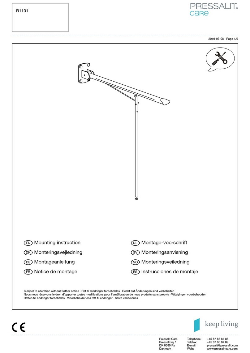 Pressalit Care VALUE R1101 Mounting instruction