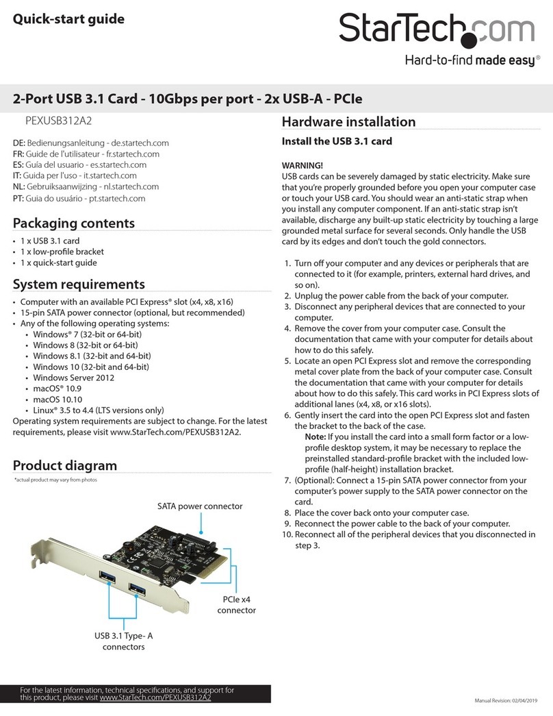 StarTech.com PEXUSB312A2 User manual