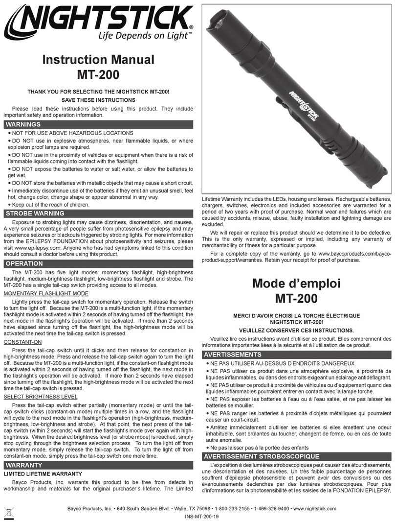 Night Stick MT-200 User manual