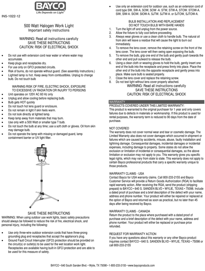 Bayco SL-1022 User manual