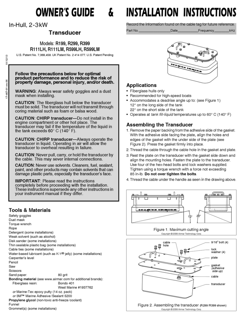 Airmar R299 Owner's guide and installation instructions