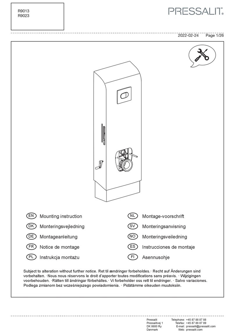 Pressalit Care SELECT R9013 Mounting instruction