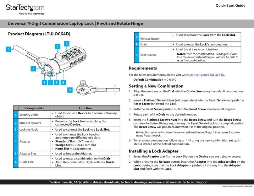 StarTech.com LTULOCK4D User manual
