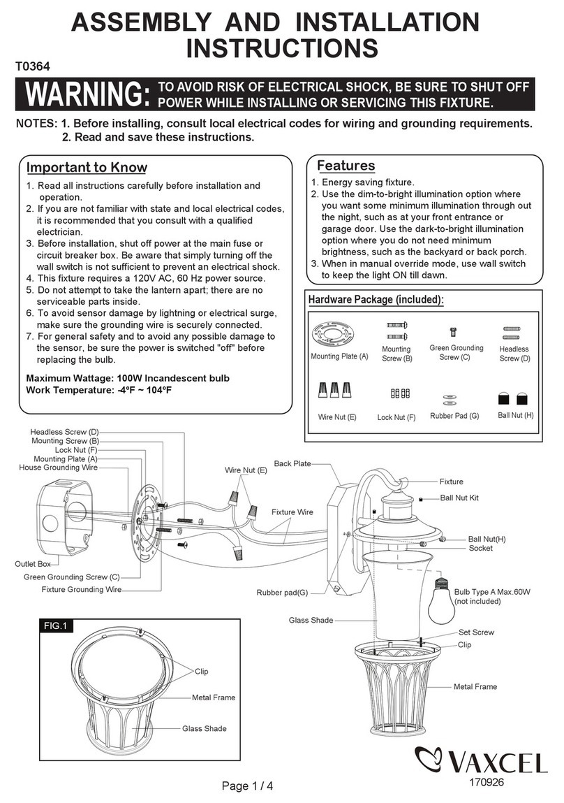 Vaxcel T0364 Instruction manual