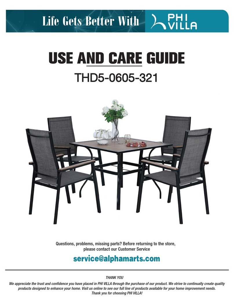 PHI VILLA THD5-0605-321 Use and care guide