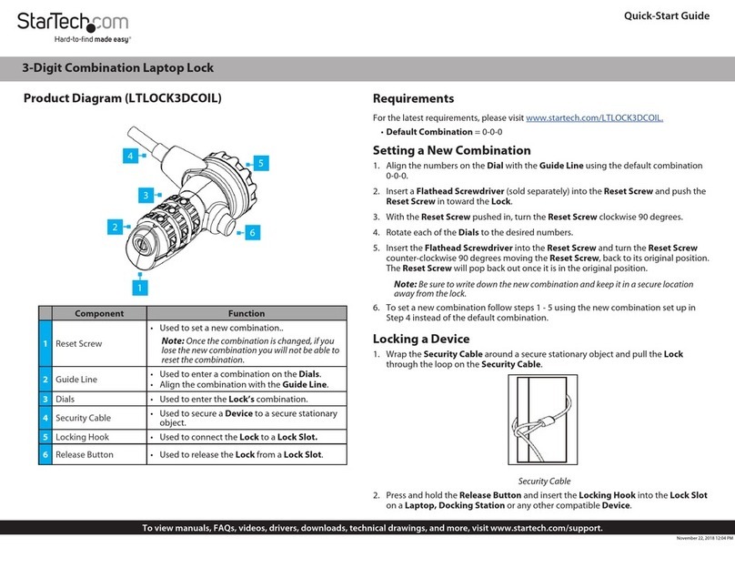 StarTech.com LTLOCK3DCOIL User manual