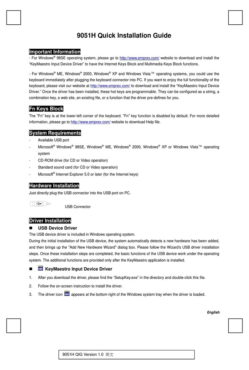 Behavioral Technology Group 9051H Quick installation guide