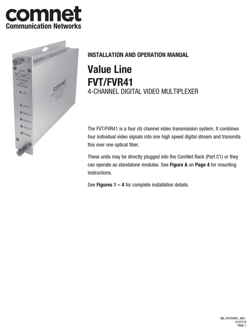 Comnet Value FVT41 Series Installation and operation manual