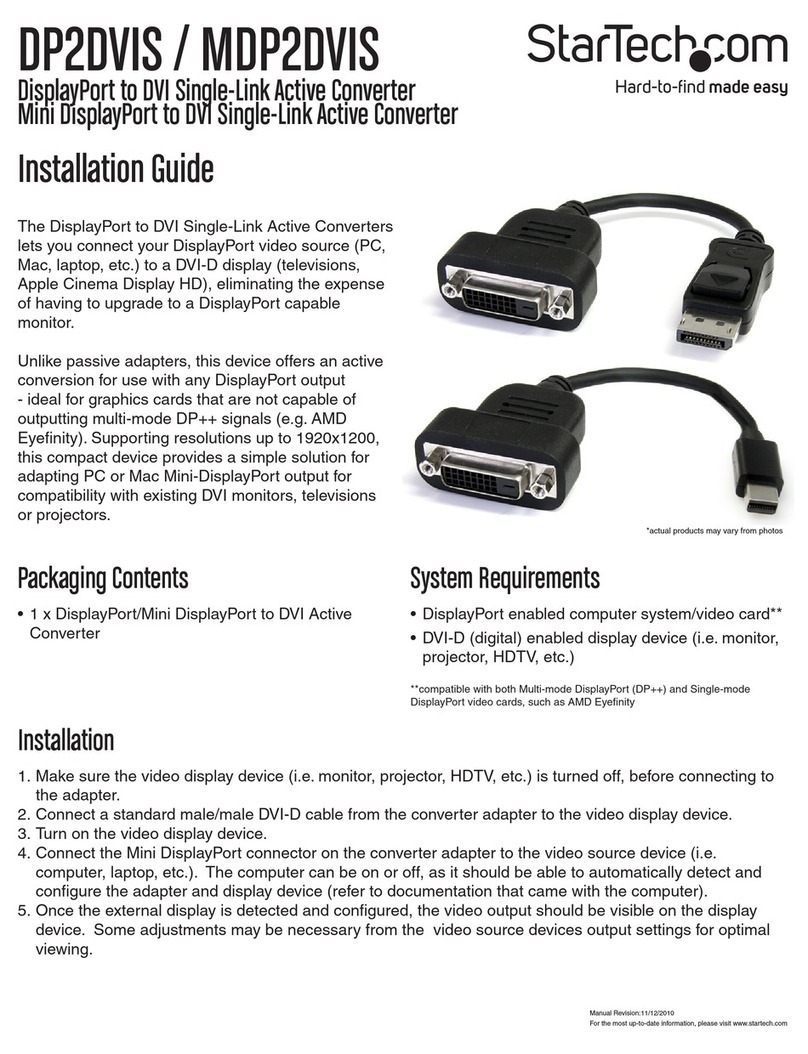 StarTech.com DP2DVIS User manual StarTech.com DP2DVIS User manual