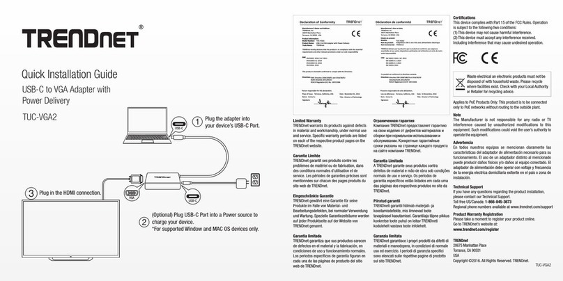 TRENDnet TUC-VGA2 User manual TRENDnet TUC-VGA2 User manual