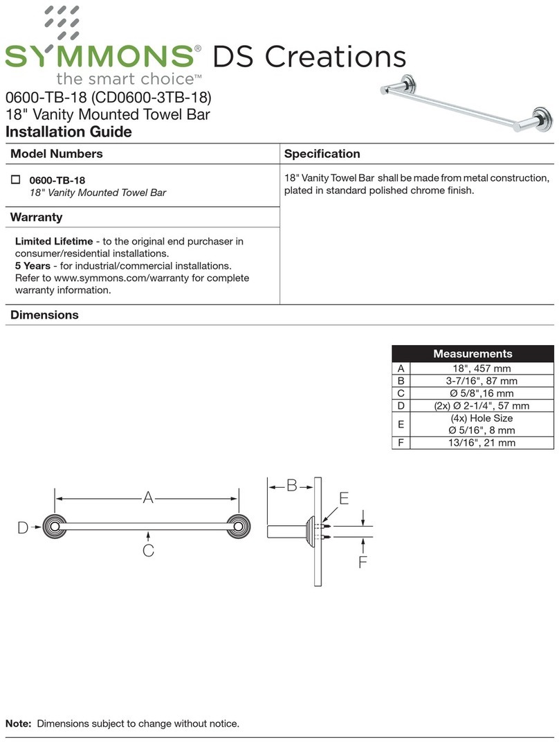 Symmons DS Creations 0600-TB-18 installation guide