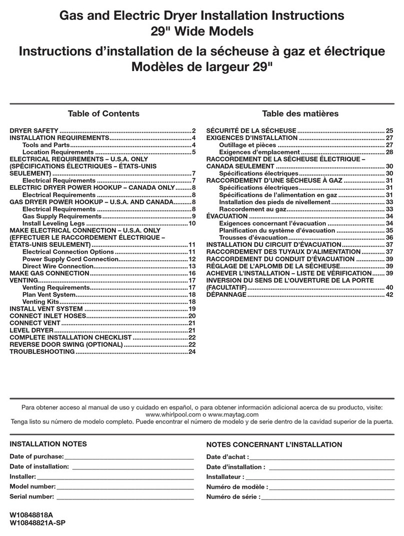 Maytag WGD4915EW2 installation instructions