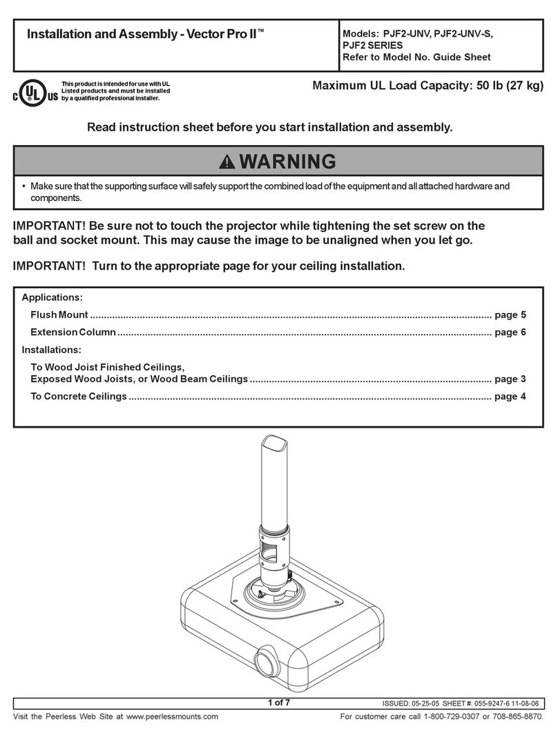 PEERLESS Mounts Vector Pro II PJF2-UNV Series Guide