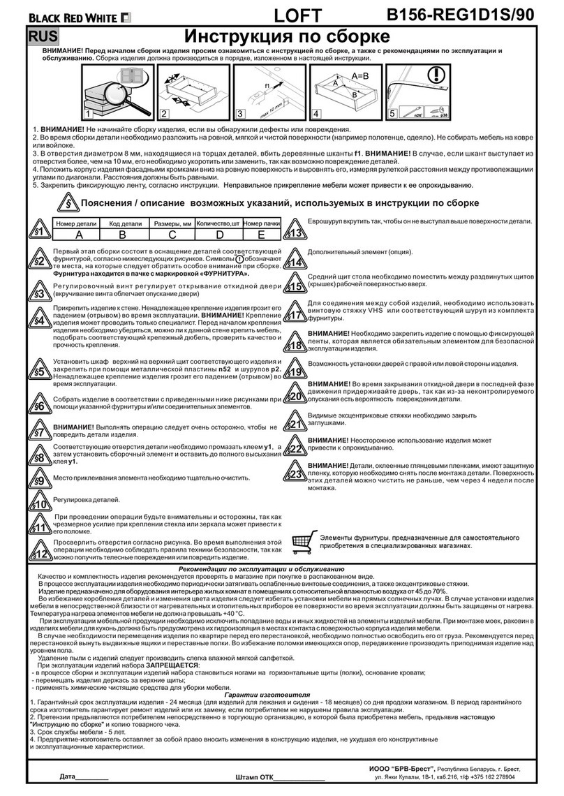 BLACK RED WHITE LOFT B156-REG1D1S/90 Assembly manual