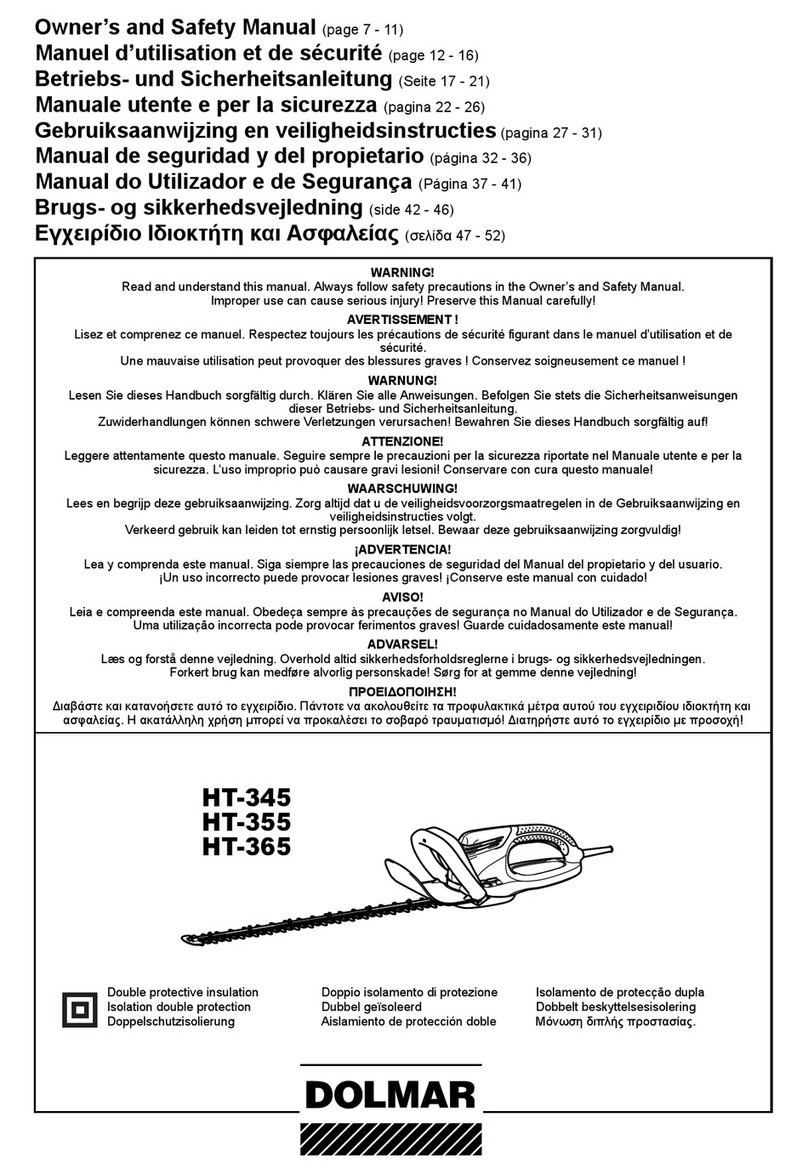 Dolmar HEDGE HT-345 Owner's and safety manual