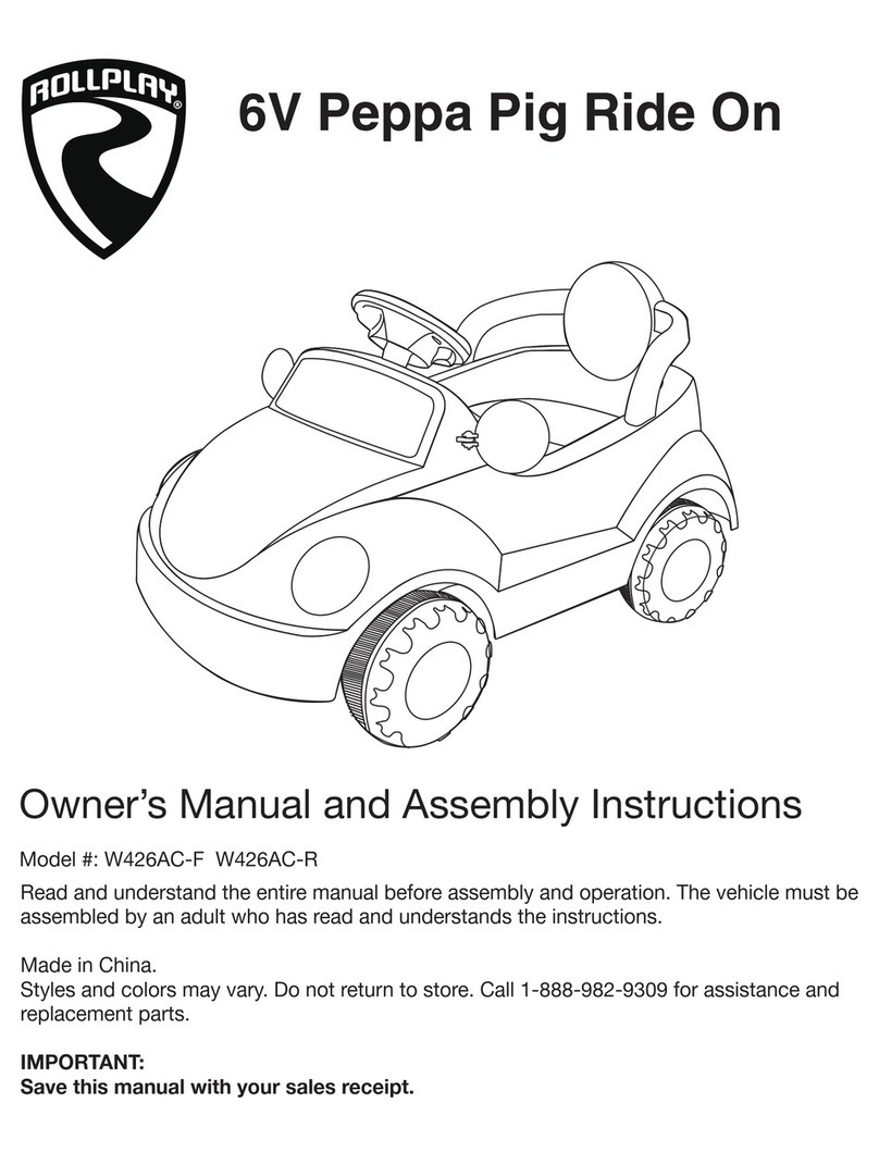 Rollplay Peppa Pig Ride On W426AC-F Owner's manual and assembly instructions