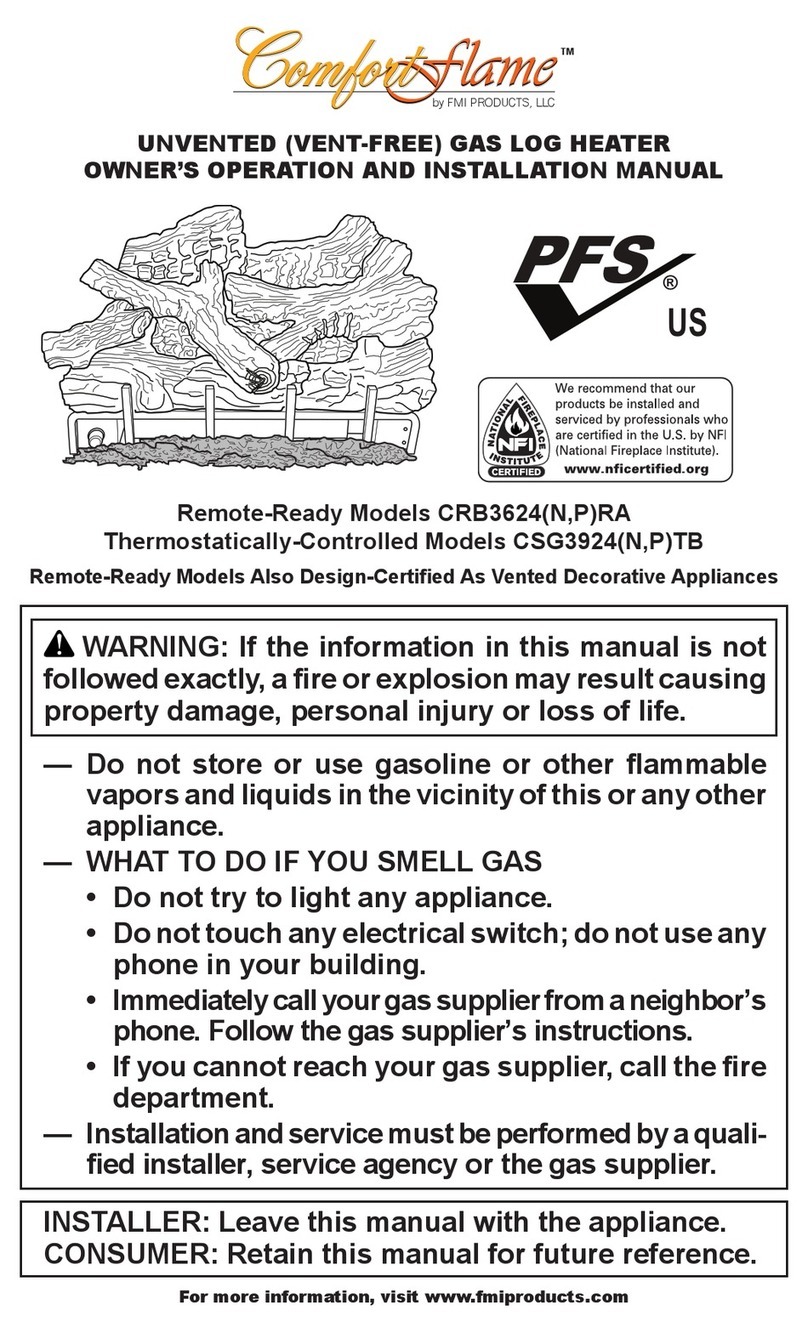 FMI Comfort Flame CRB3624RA Quick start guide