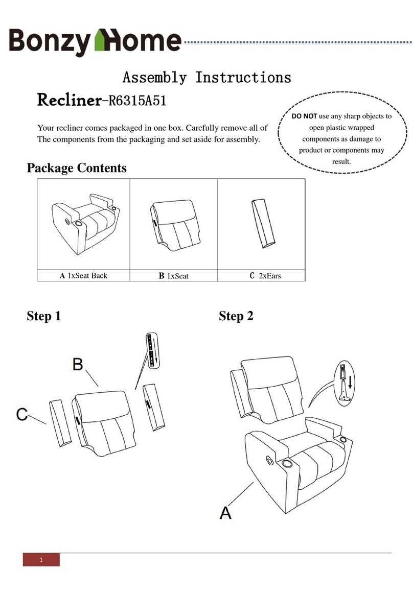 Bonzy Home Recliner-R6315A51 User manual