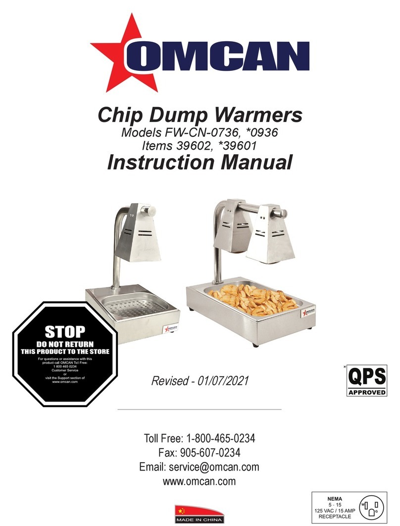 Omcan FW-CN-0736 instruction manual