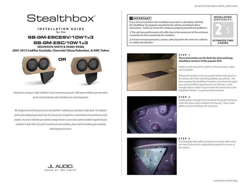 JL Audio Stealthbox SB-GM-ESCESV/10W1v3 User manual