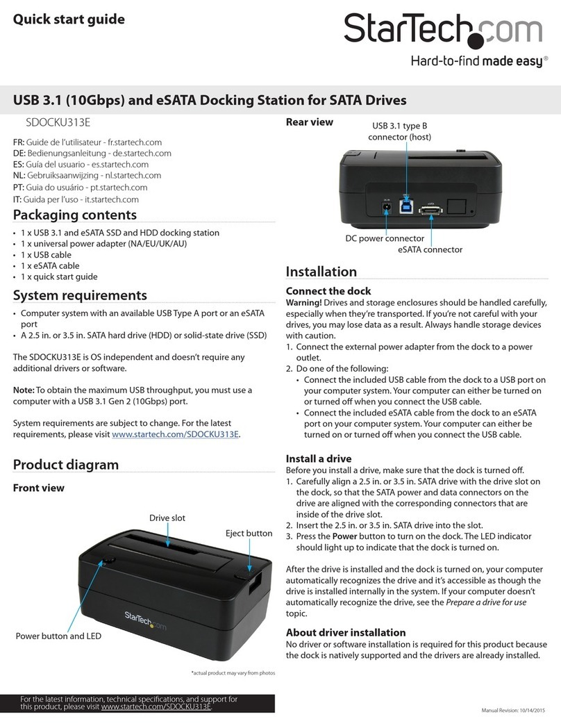StarTech.com SDOCKU313E User manual