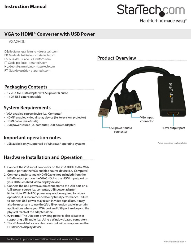 StarTech.com VGA2HDU instruction manual