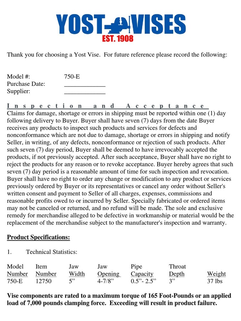 Yost Vises 750-E quick start guide