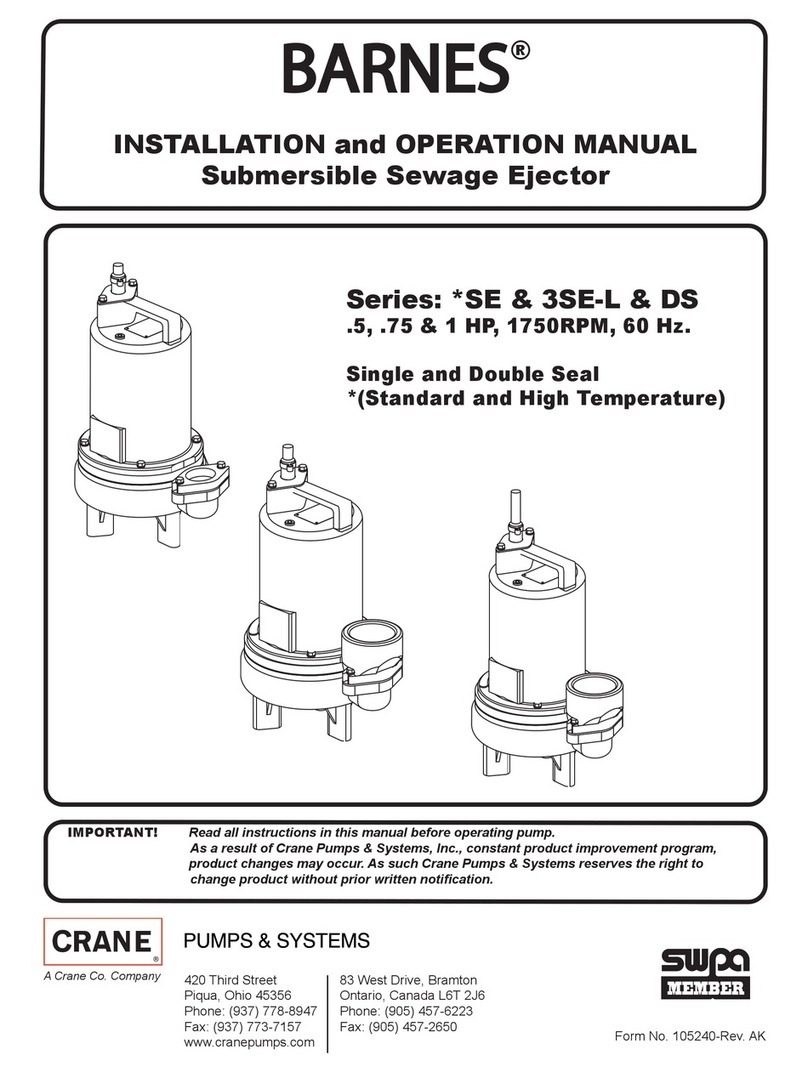 Crane Barnes SE Series Installation and operation manual Crane Barnes SE Series Installation and operation manual