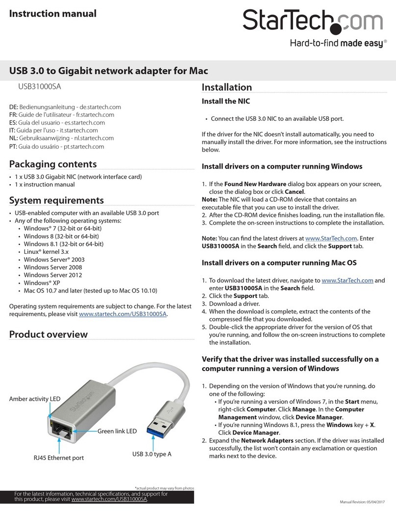 StarTech.com USB31000SA User manual StarTech.com USB31000SA User manual