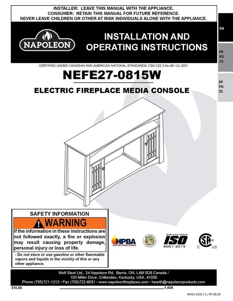 Napoleon NEFE27-0815W User manual