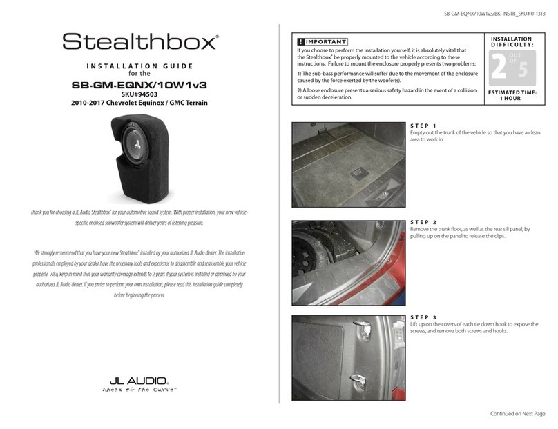 JL Audio Stealthbox SB-GM-EQNX/10W1v3 installation guide JL Audio Stealthbox SB-GM-EQNX/10W1v3 installation guide