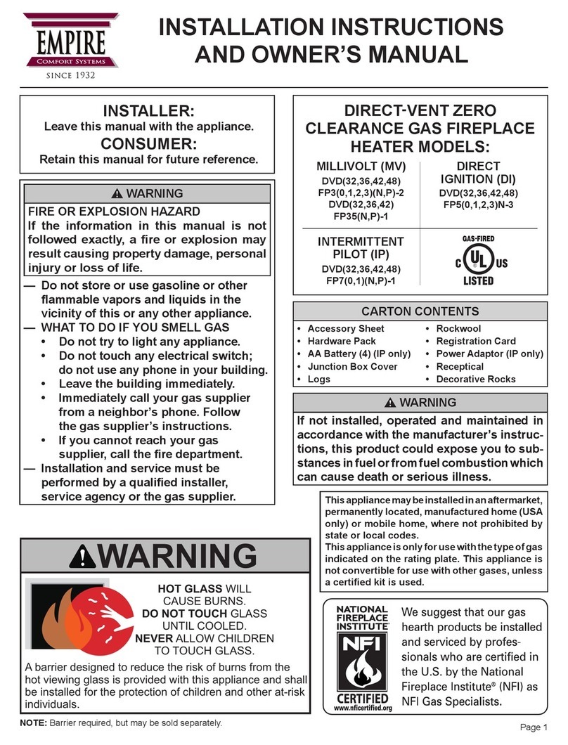Empire Comfort Systems DVD32 Installation instructions and owner's manual Empire Comfort Systems DVD32 Installation instructions and owner's manual